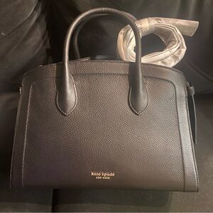 BNWT Kate Spade Black Satchel with removable cross body strap.